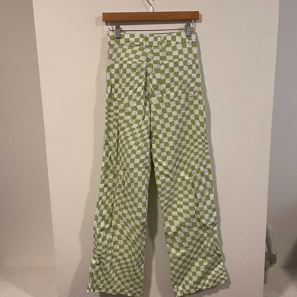 Linen wide leg checkered pants - Picture 6 of 6